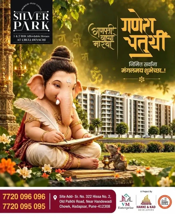 Silver Park: Ganesh Chaturthi. Real estate creative designed by Propgrow Media.